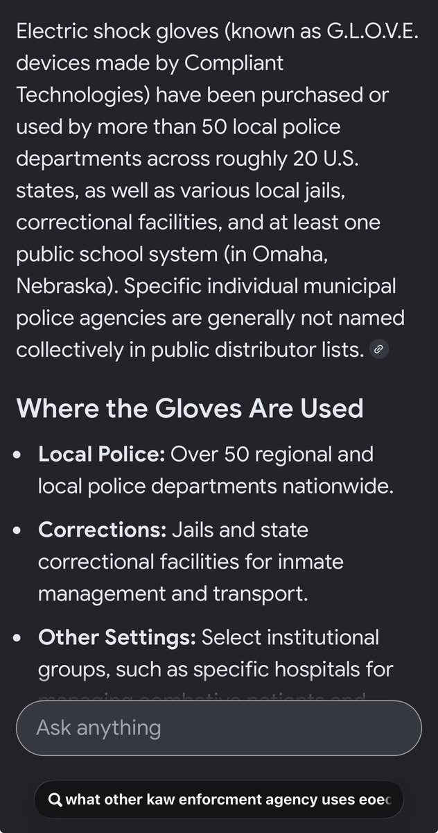 JodyBo117's tweet photo. @BigPauleyD @seanhannity These gloves are already used by other law enforcement agencies. They’re nothing new. https://t.co/D10uE2qbqX