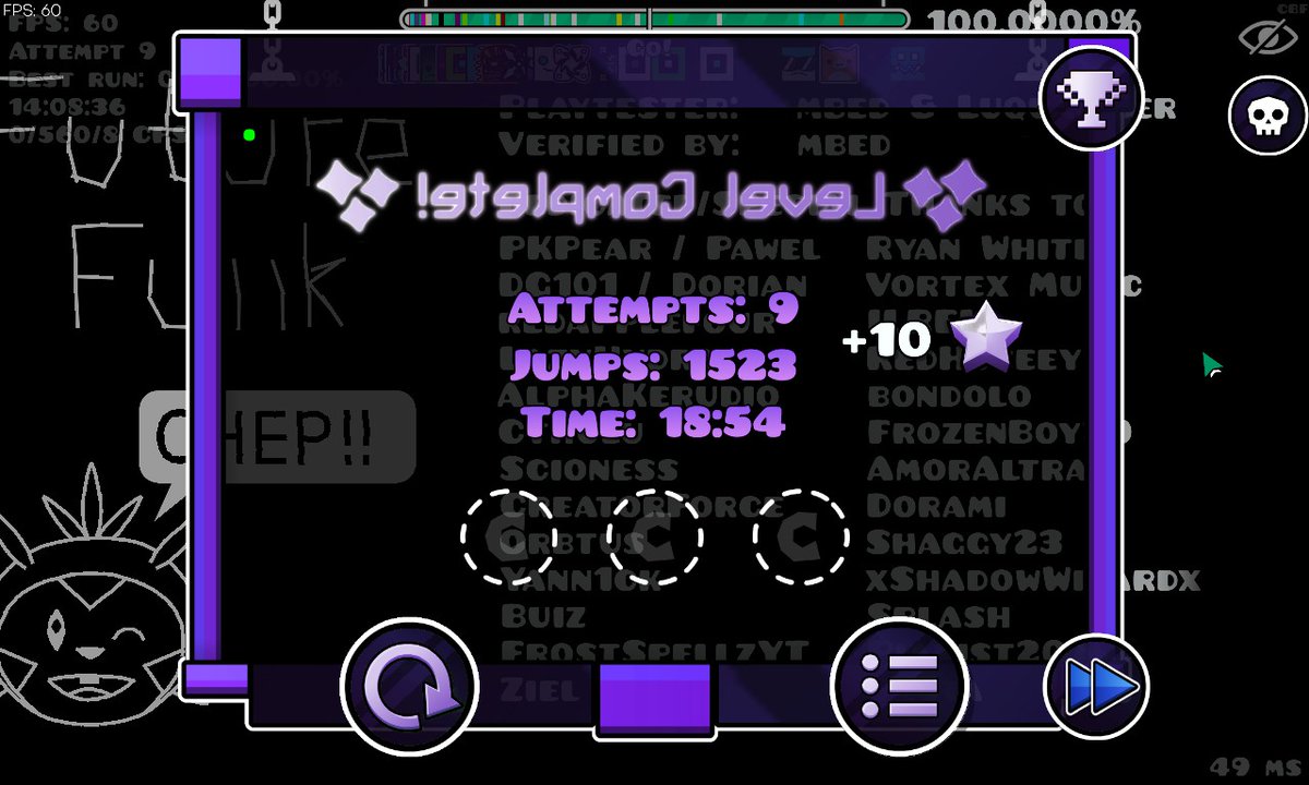 Rx_Fridge's tweet photo. Happy 13 years of #geometrydash
I also just beat future funk after 2 months and 2548 attempts https://t.co/m05EvWAUEj