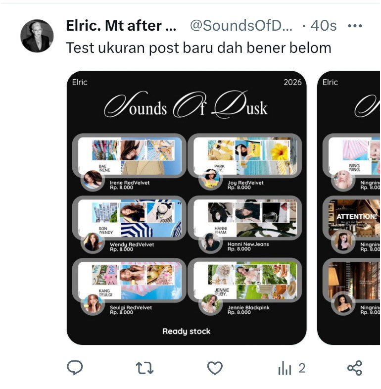 SoundsOfDusk's tweet photo. Buat temen temen yang belum tau ukuran post baru sekarang, saya pake ukuran ini ya :

Ibis : 
700x800
1400x1600 (lebih hd)

Canva : 
1792 x 2048 px https://t.co/J96NmOymac