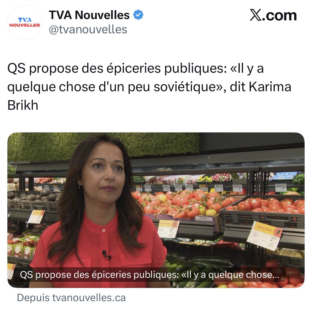 Gainaele's tweet photo. Petit rappel important :

La moyenne des marges nettes des épiceries au Canada (et au Québec) se situe généralement entre 2 % et 4 %.

On s’en va en élection au Québec et les partis proposent des idées complètement stupides sans se concentrer sur le vrai problème.

Le coût de l’épicerie est élevé à cause des décisions du gouvernement :
les coûts de transport (essence), les frais fixes qui tombent directement sur les agriculteurs, la gestion de l’offre, et toutes ces politiques qui font monter les prix en amont.

Au lieu de s’attaquer à ça, ils veulent créer des épiceries publiques pour « concurrencer » et faire baisser les prix des autres… comme si ça allait régler quoi que ce soit.

C’est une pure déviation!

Les magasins affichent leurs prix en fonction de leurs vrais coûts, pas parce qu’ils s’enrichissent comme des fous.
Notre politique au Québec se concentre sur des enjeux complètement futiles et se crée de faux problèmes juste pour maintenir un système existant sur le respirateur artificiel.

On parle de solutions artificielles qui coûtent cher aux contribuables, pendant que les vraies causes restent intactes.

C’est pathétique.

On mérite mieux que des propositions qui détournent l’attention au lieu de regarder la réalité en face.

Cher Québécois, ne vous laissez pas berner..

#ÉlectionsQuébec
#CoûtDeLaVie
#Québec2026
