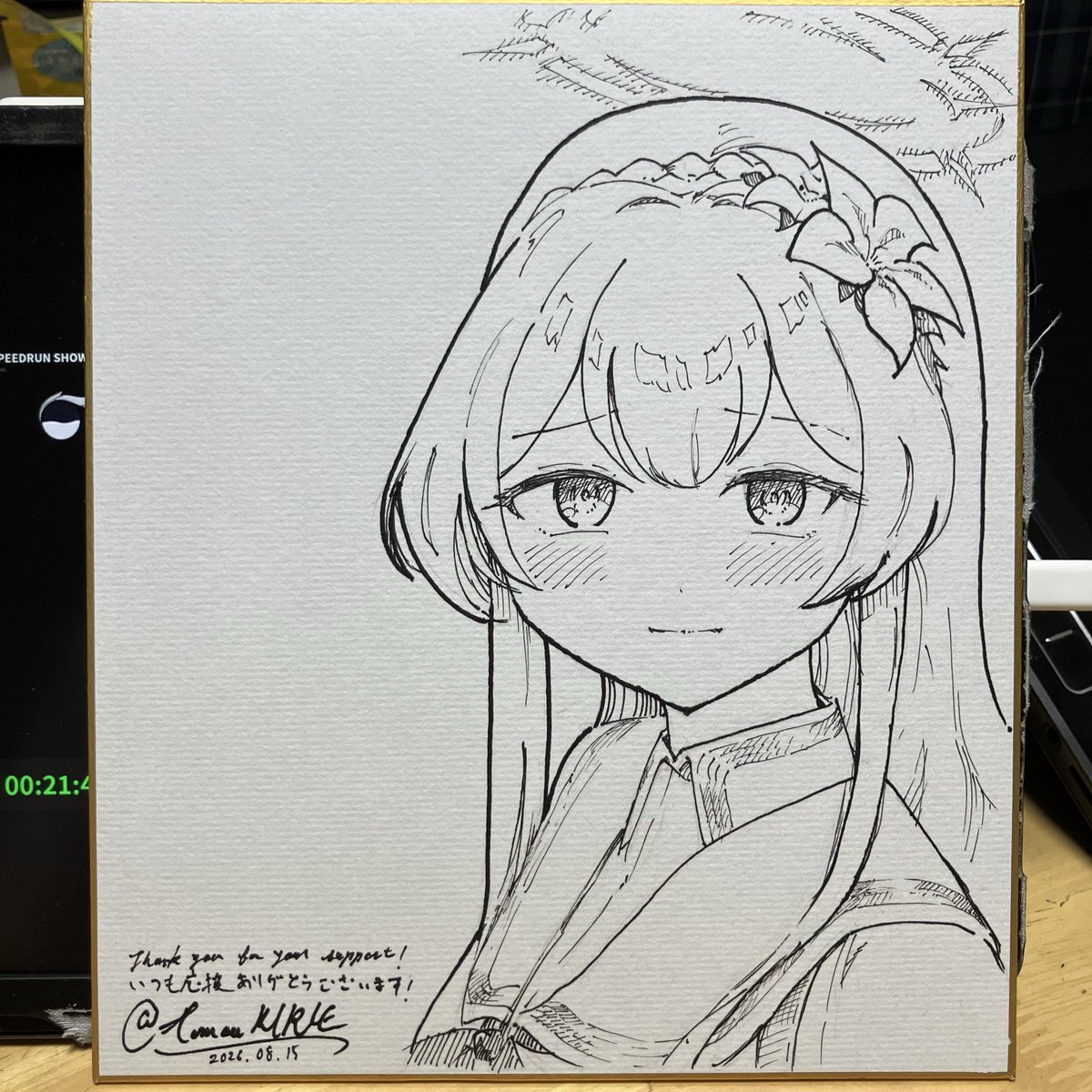 みなさん色紙を描いているので触発されて自分も作ってみたけどアナログ