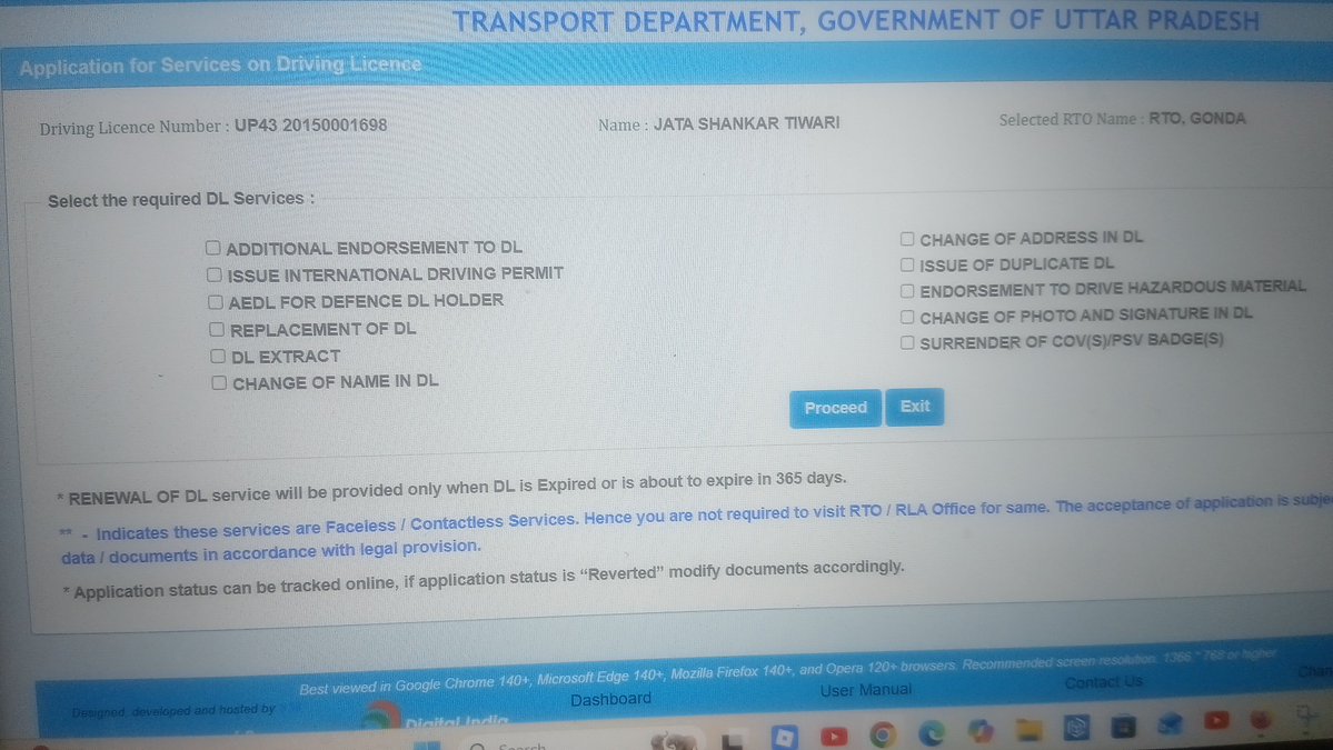 JataTiwari's tweet photo. Urgent: DOB Correction Facility Disabled – Gonda RTO

@uptransportdept @MORTHIndia @UPGovt

The DOB correction/change facility on Sarathi/Parivahan was previously available for Gonda RTO, Uttar Pradesh, but has suddenly been disabled.

Please clarify:

1. Why was this facility disabled?
2. Under whose order/technical instruction was it disabled?
3. Is the disabling temporary or permanent?
4. When will the facility be re-enabled?
5. If online correction is no longer permitted, what is the alternative procedure for genuine DOB correction through Gonda RTO?

DL: UP43 20150001698
RTO: Gonda, Uttar Pradesh
Correct DOB: 18-01-1988

I have supporting documents for verification. Kindly ensure that my request is not delayed merely because the online facility has been disabled.

#Sarathi #Parivahan #DOBCorrection #GondaRTO