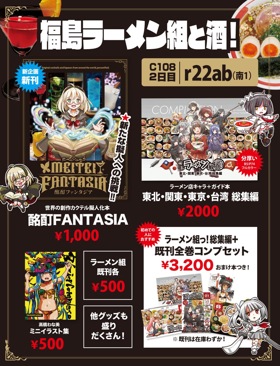 夏コミ #C108 お品書きから色々増えまして、コルクコースター500円