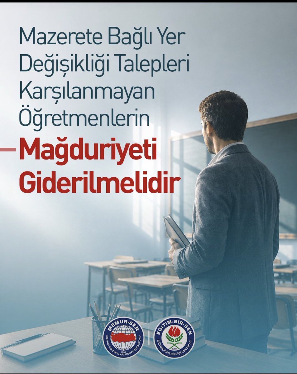 _AliKaya's tweet photo. MAZERETE BAĞLI YER DEĞİŞİKLİĞİ TALEPLERİ KARŞILANMAYAN ÖĞRETMENLERİN MAĞDURİYETİ GİDERİLMELİDİR

Öğretmenlerimizin mazerete dayalı yer değişikliği kapsamında çok sayıda talebinin karşılandığı görülmekle birlikte, boş norm sayısı ile yer değişikliği talep eden öğretmen sayısı birlikte değerlendirildiğinde, talepleri karşılanmayan ve bu nedenle mağduriyet yaşayacak çok sayıda öğretmenin bulunduğu görülmektedir.

Daha önceki dönemlerde mazerete bağlı yer değişikliği talepleri karşılanamayan öğretmenler yönünden Bakanlıkça il veya ilçe emri uygulaması hayata geçirilerek oluşabilecek mağduriyetlerin önüne geçilmiştir.

Bu uygulama, 2026 yılı yaz tatili mazerete dayalı yer değişikliği sürecinde de aynı uygulamanın yapılması konusunda haklı bir beklenti oluşturmuştur. Geçmiş yıllardaki tecrübe, söz konusu uygulamanın eğitim-öğretim süreçlerinde herhangi bir olumsuzluğa yol açmadığını ortaya koymaktadır.

Bu itibarla Bakanlıkça, 2026 yılı yaz tatili dönemi mazerete bağlı yer değişikliği sürecinde, öğretmenlerin tercihine bağlı olarak mazeretlerinin bulunduğu il veya ilçe emrine atanmalarına imkan sağlayacak gerekli çalışma yürütülmelidir.