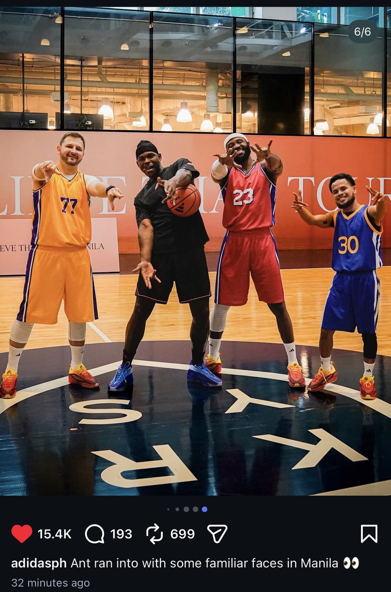 SaintTrece's tweet photo. Anthony Edwards currently is in Manila &amp; Ran into Steph Curry, LeBron James &amp; Luka Doncic 😭 https://t.co/crsrAjNvtJ