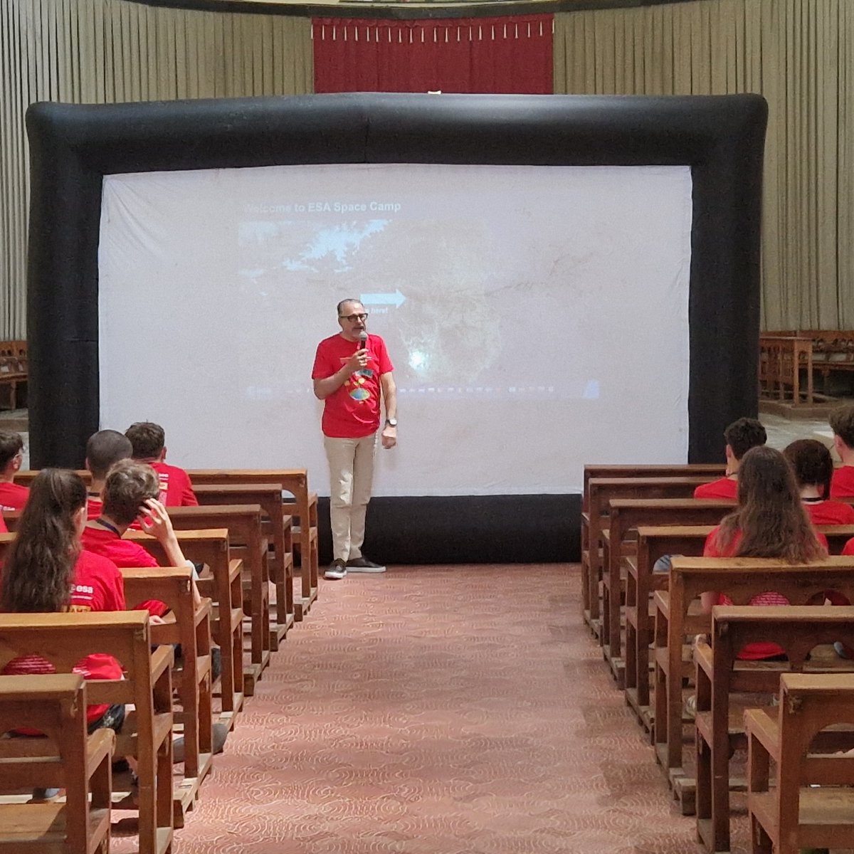 SpaceHolgar's tweet photo. Looking back at #ESASpaceCamp 2026: 
We had a very special guest: #ESA Director General @AschbacherJosef  was showing his strong support for #stemeducation incl. our #rocketry activities that we are offering to the kids year after year! Thank you so much for your support! 
#STEAM https://t.co/HI9kxvHJCF