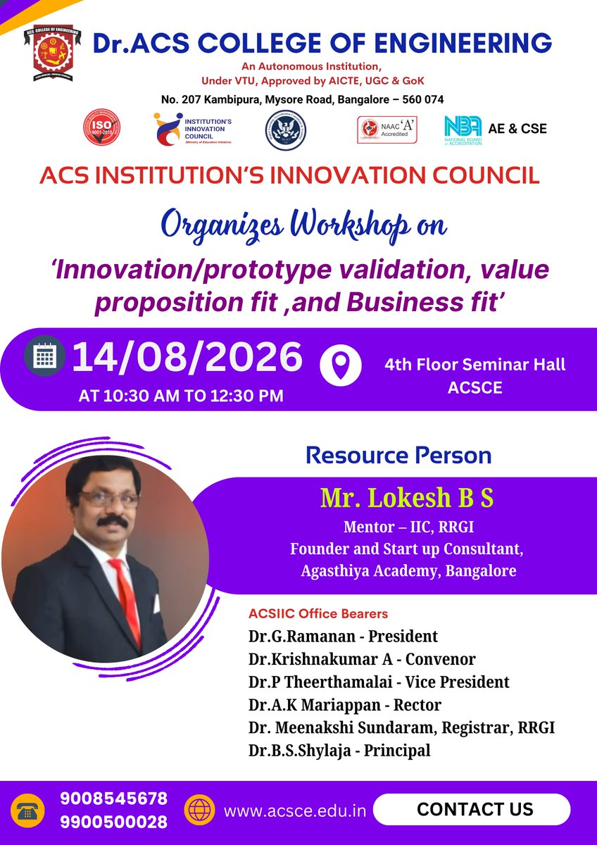acscebangalore's tweet photo. 🚀💡 #DrACSCE #ACSIIC hosted an #InnovationWorkshop on #PrototypeValidation, #ValueProposition & #BusinessFit, empowering participants to transform ideas into practical, impactful solutions. 🎓✨ #Innovation #Entrepreneurship #StartupInnovation #FutureEntrepreneurs https://t.co/9QIAC0CMDy