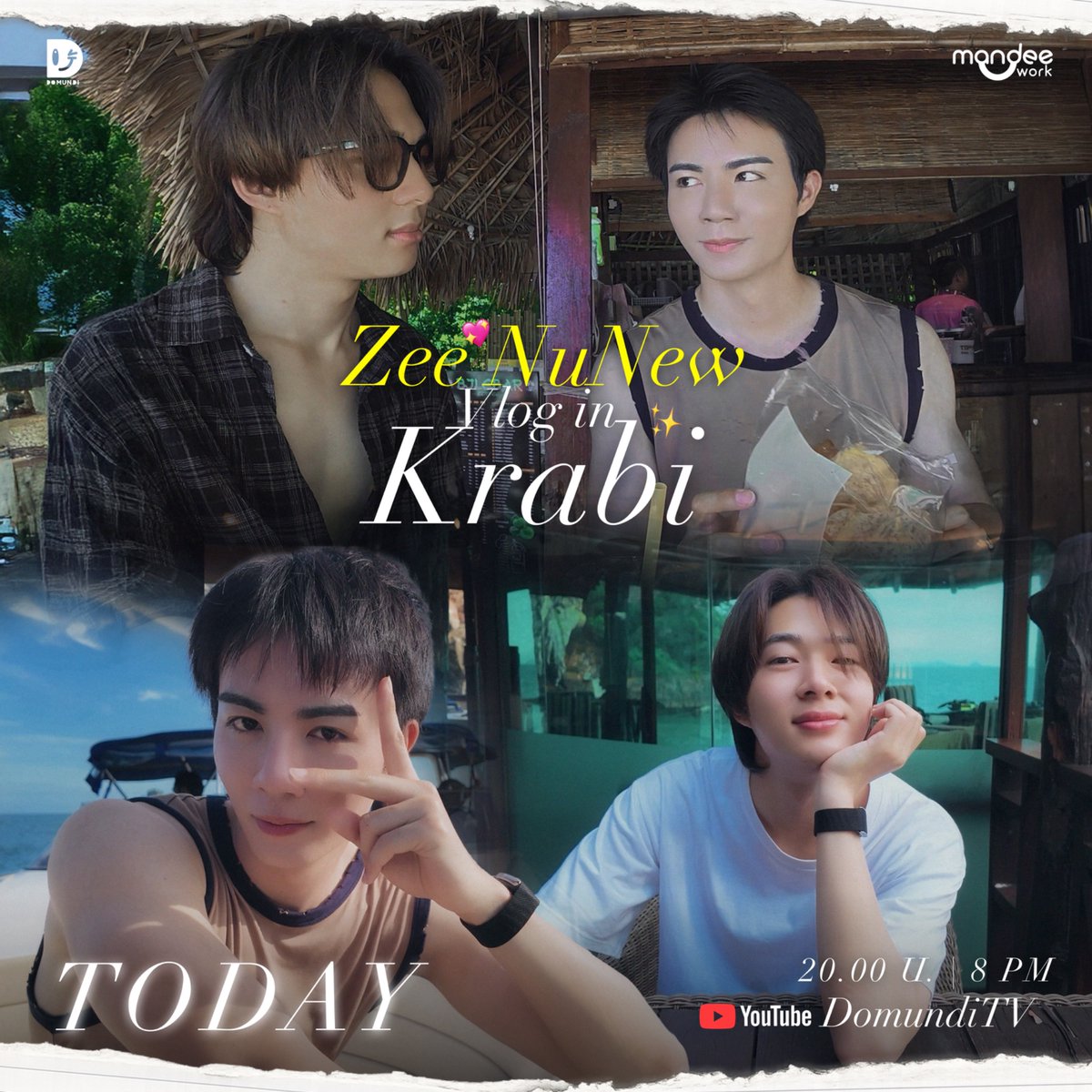 DomundiTV's tweet photo. TODAY ‼️

เตรียมตัวออกเดินทางกันได้เลย! 🧳✨

อีกไม่นาน “ซี” @zee_pruk และ “นุนิว” @CwrNew จะพาทุกคนไปเที่ยวกระบี่ด้วยกัน~ 🌊☀️ ทั้งเที่ยว กิน เล่น และสนุกกับกิจกรรมริมทะเลแบบเต็มที่!

ทริปนี้จะมีโมเมนต์อะไรให้ชมกันบ้าง 👀? เตรียมตัวให้พร้อม แล้วไปเที่ยวกระบี่กัน! 💙🧡

🎥 Youtube : DomundiTV
🔗 : https://t.co/iXp1t39RZs

#ZeeNuNewVlogInKrabi
