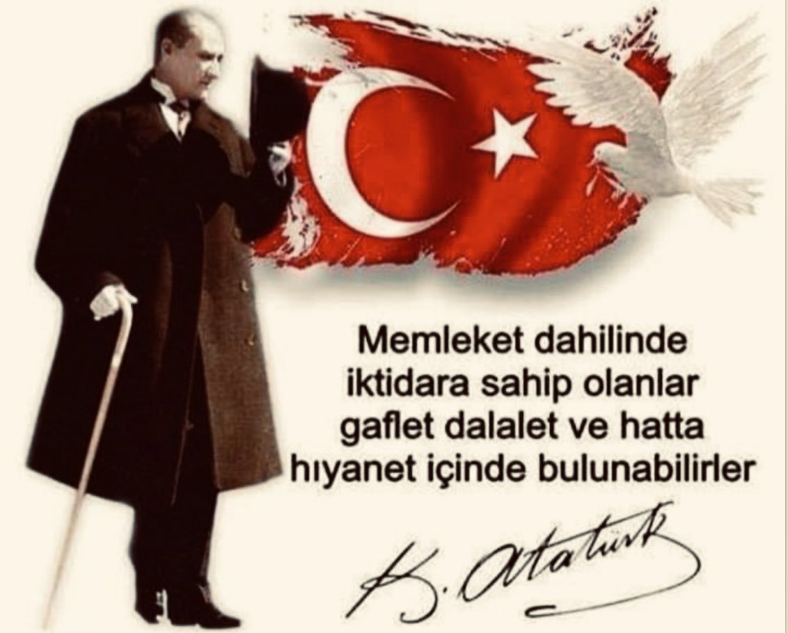 KemalistTim's tweet photo. Bir gün, İstiklal ve Cumhuriyeti müdafaa mecburiyetine düşersen, vazifeye atılmak için, içinde bulunacağın vaziyetin imkan ve şeraitini düşünmeyeceksin.

Mustafa Kemal ATATÜRK https://t.co/v13uXF69hN
