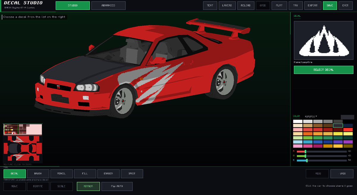VellEagle's tweet photo. 今gtbenchというgtc2.1と同時にリリース予定のmodの開発をしてるのですが、そのModの機能の一つデザイン機能をテスターとして使ってくれる人を募集します。もし様々なレースゲームでリバリー作ってたり、リバリー作りに自信あるという方はコメント下さい。 #Minecraft  #マイクラ #マインクラフト https://t.co/5vYVnhAcFq