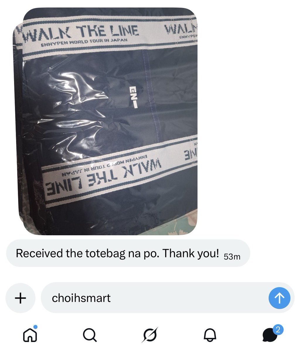 choihsmart's tweet photo. ꒰ walk the line in jp tote bag ꒱ sold ! #thankihs https://t.co/cWqZfH4PnR
