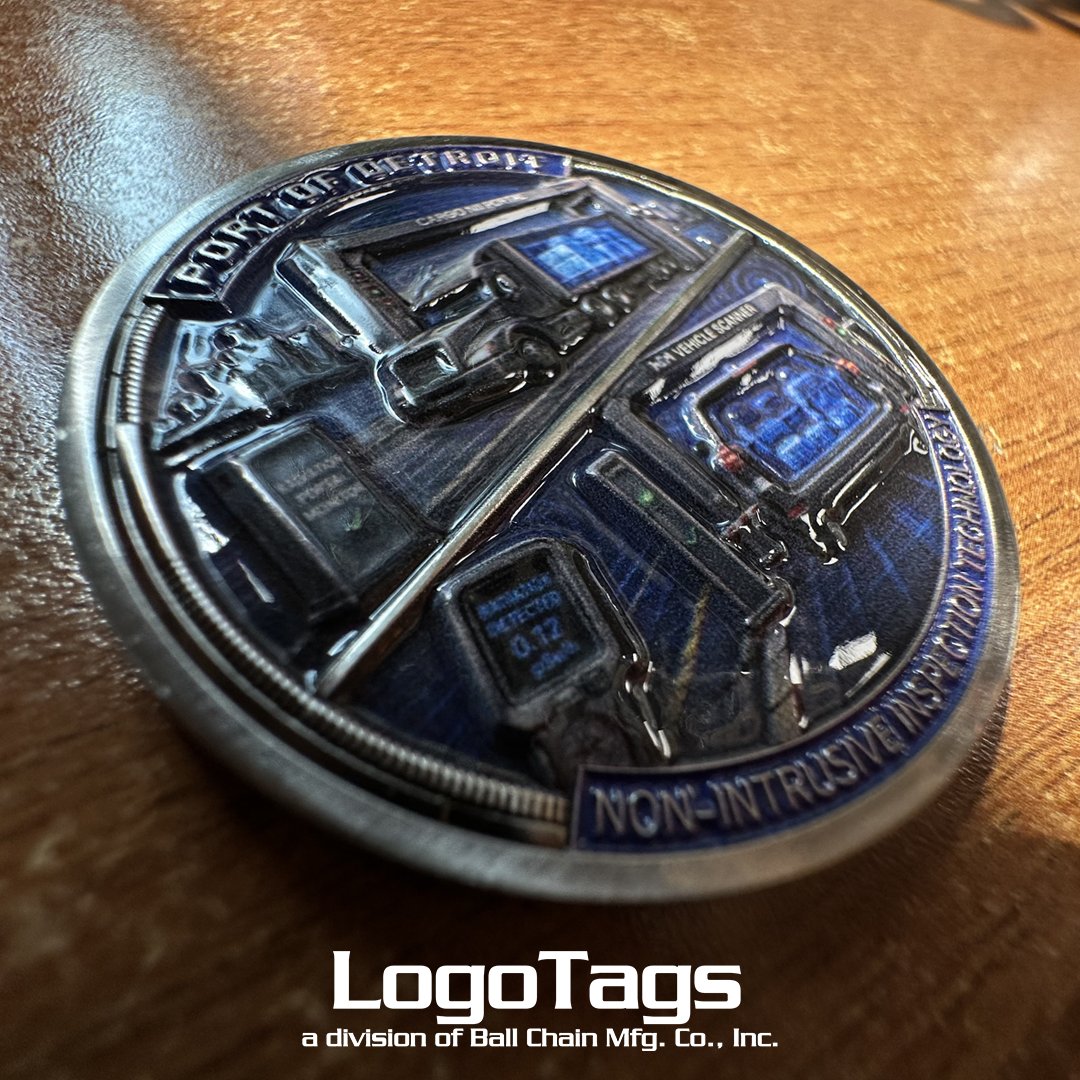 LogotagsCoins's tweet photo. Today's coin of coin of the day was created for members of US CBP at the Port of Detroit.
Both sides of the coin feature our process of high resolution UV printing on 3D raised metal areas. The ultra high resolution UV printing is able to capture fine details of an image while the raised metal elements adding depth & texture to the artwork which brings the printing to life in your hands. On this coin images of x-rayed vehicles & the non-intrusive inspection tech featured is given added detail from the raised elements.
At LogoTags we create custom challenge coins that recognize innovation, celebrate specialized missions, showcase technology and turn even the most complex ideas into highly detailed works of art.
We specialize in creating custom challenge coins for government agencies, military units, law enforcement, first responders, corporations, security organizations, ports, transportation organizations, and specialized technical teams. Give us an idea, and our artists will help bring it to life.
#CoinOfTheDay #ChallengeCoin #CustomChallengeCoins #PortOfDetroit #NonIntrusiveInspection #NII #BorderSecurity #PortSecurity #CargoSecurity #SecurityTechnology #XRayTechnology #DetectionTechnology #TransportationSecurity #GovernmentChallengeCoin #CustomCoinDesign #ChallengeCoinCollector #5thGeneration #BCM #LogoTags #Since1938