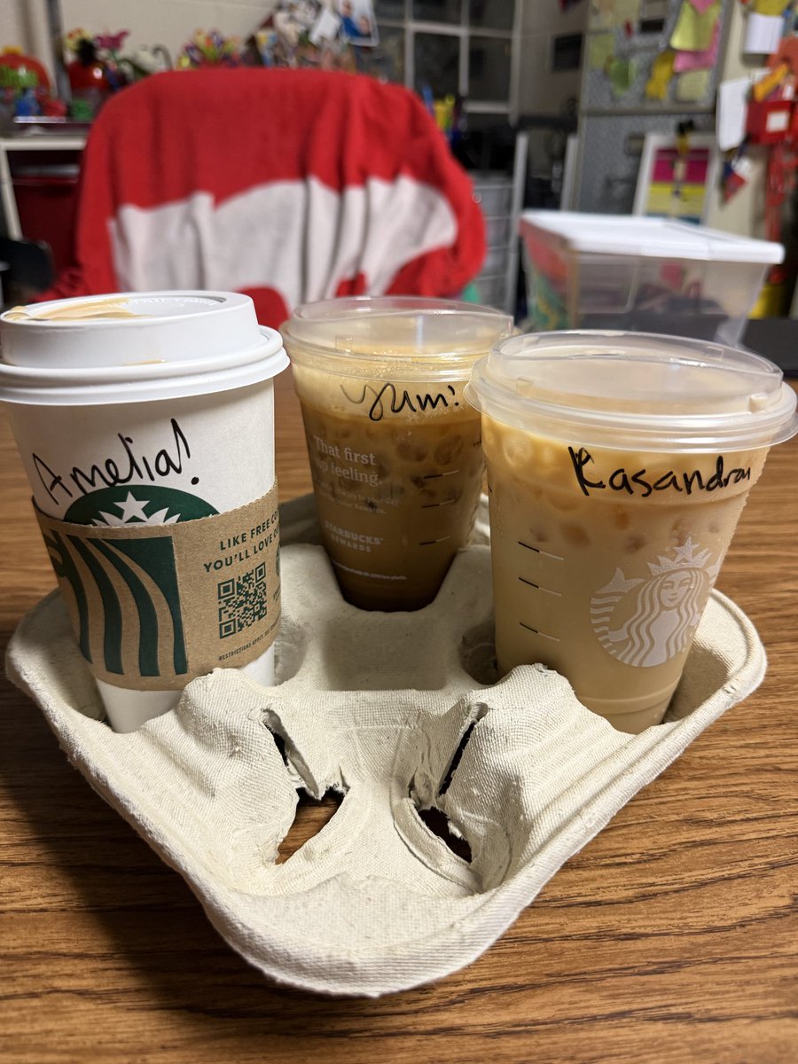 itsMoDrake's tweet photo. #ThirdDayOfThirdGrade @CCISD @es_luther @Starbucks #TotallyTerrificTeam 💖🤩 https://t.co/mRxTkgCusQ