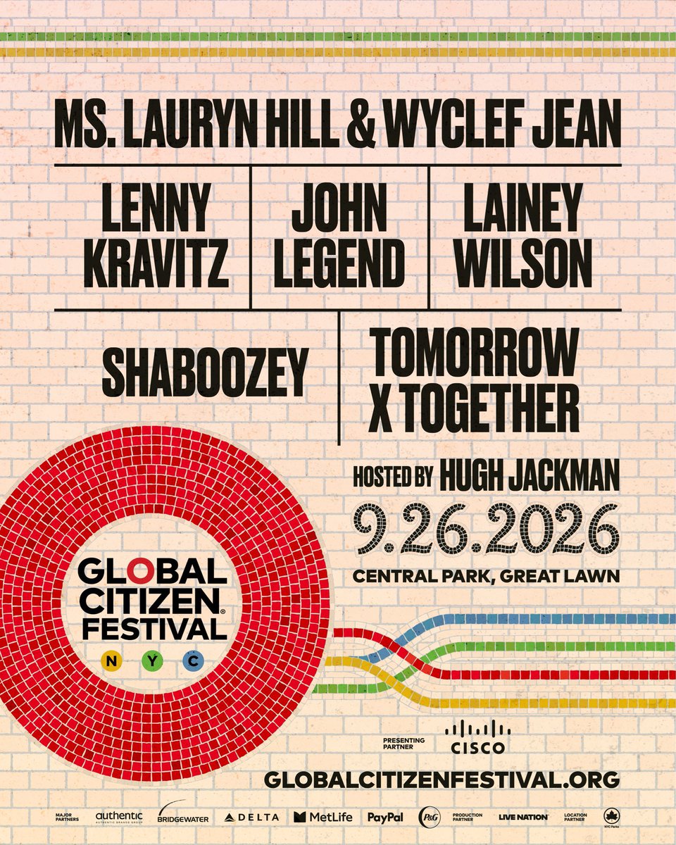 PopBase's tweet photo. Ms. Lauryn Hill and Wyclef Jean will headline Global Citizen Festival in Central Park on September 26th. https://t.co/zcdccIOrud