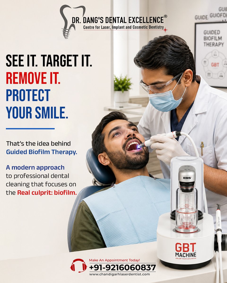 drdangsdenta's tweet photo. Experience the power of Guided Biofilm Therapy (GBT) — a modern approach to professional dental cleaning that focuses on removing the real cause: biofilm.

With advanced technology and expert care, protect your teeth and maintain a healthier, brighter smile. https://t.co/XuLFp54YjT