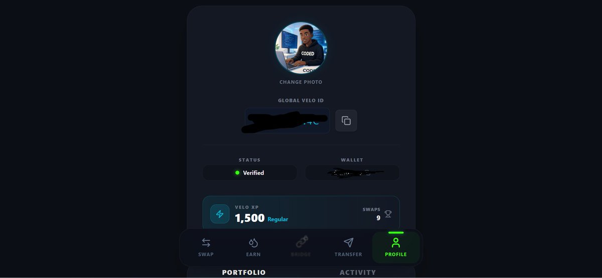 CODED_labs5's tweet photo. I’ve been using @Velo_dApp  since the testnet days, so this isn’t me discovering it because mainnet just went live.

I’ve watched it go from testing the protocol to now having swaps, HBAR staking, transfers, XP, a leaderboard and Discord roles on Hedera.

Now that Velo is live on #Hedera mainnet, I wanted to break down what actually makes it interesting what actually makes it interesting.