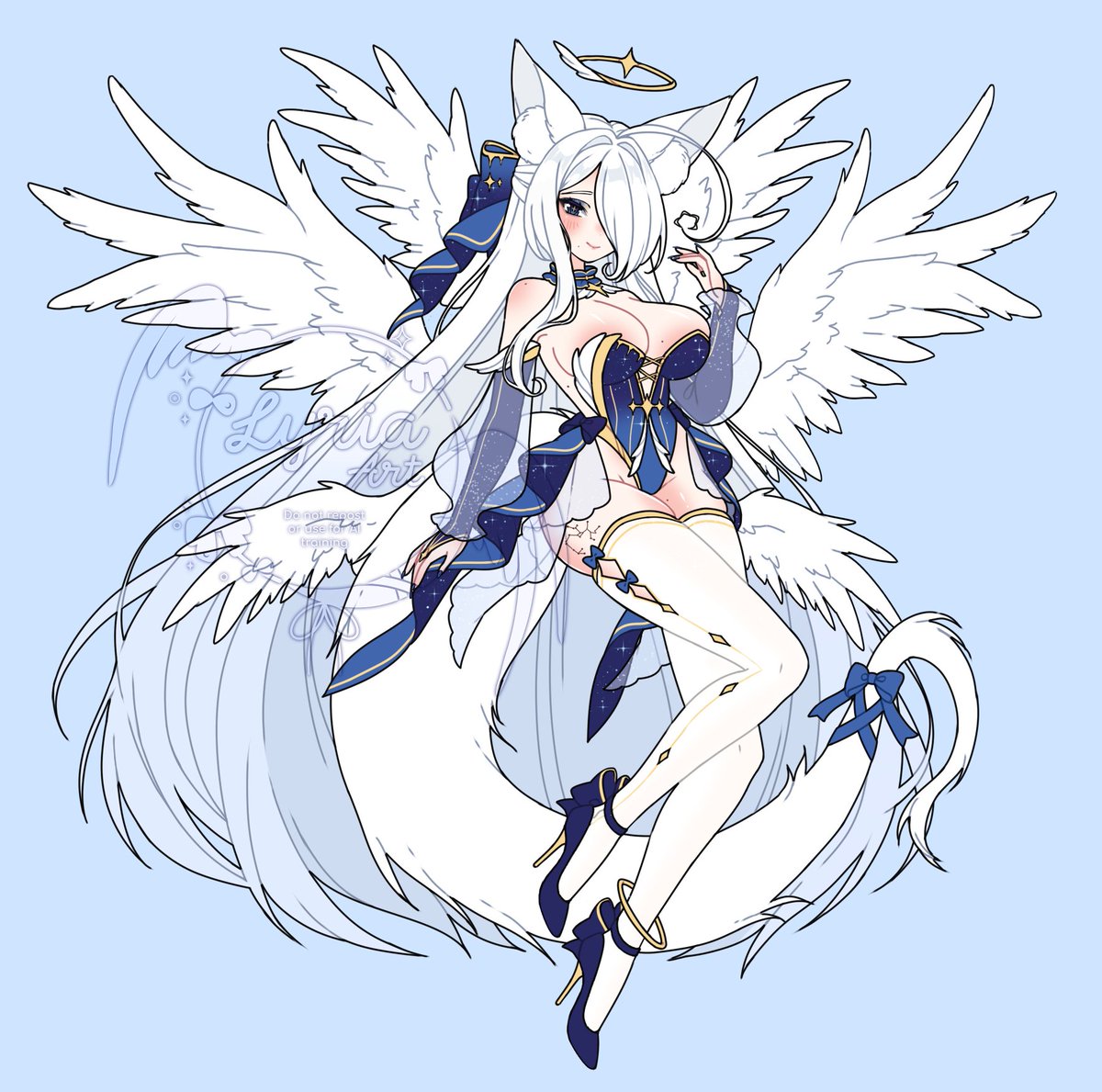Lyria_art's tweet photo. Custom trade with @ Hoshinekosanti :3c Got to design new clothes for this gorgeous OC! 
This style customs will be open some day... ; v ;7 https://t.co/wLwnB5aTDe