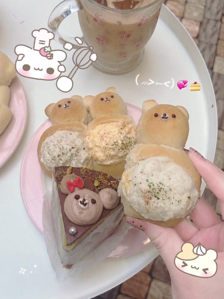 __yuu_0_k's tweet photo. とっってもかわいい &amp; 美味しかった ჱ̒^_  ̫ _^💞
たくさんパンがあって選ぶの難しかった🌀
次は他のパンを食べたい⊂( ＞ω＜ )⊃🥞🎶 https://t.co/ci12zr8de5