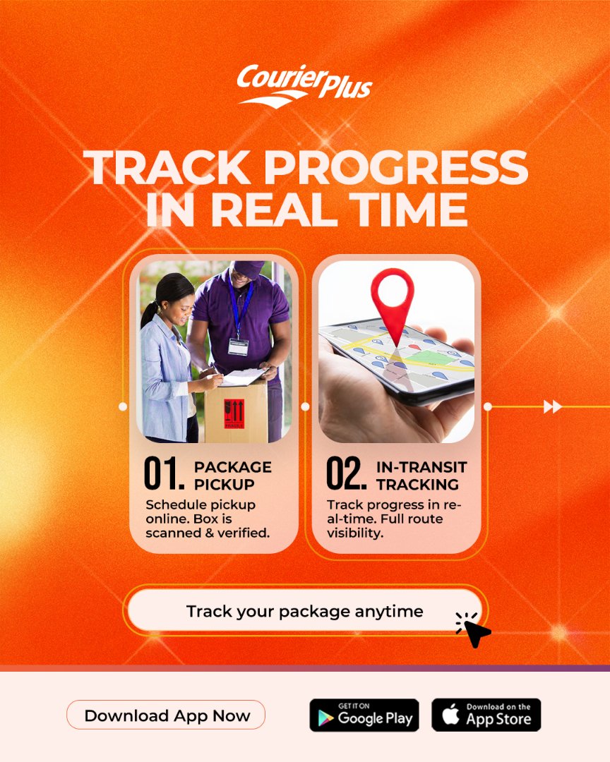 CourierplusNG's tweet photo. No more endless phone calls or guessing where your parcel is.
From the moment we pick up your package to the minute it hits the road, you can watch its full journey in real-time right on your phone!
Download the CourierPlus App today and enjoy total peace of mind.
#CourierPlus https://t.co/e9528RjaJh