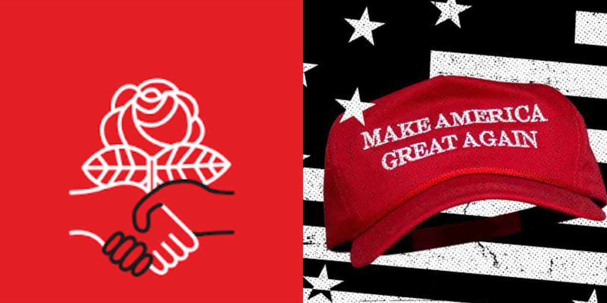 IAPolls2022's tweet photo. Zogby poll - If 2028 election were held today, who gets your vote?

🌹 Democratic Socialist 55% (+22)
🔴 MAGA Rep 33%

🌹Democratic Socialist 42% (+3)
🔴 Establishment Rep 39%
——
🔵 Establishment Dem: 50% (+18)
🔴 MAGA Rep: 32%

🔵 Establishment Dem 46% (+9)
🔴 Establishment Rep 37%