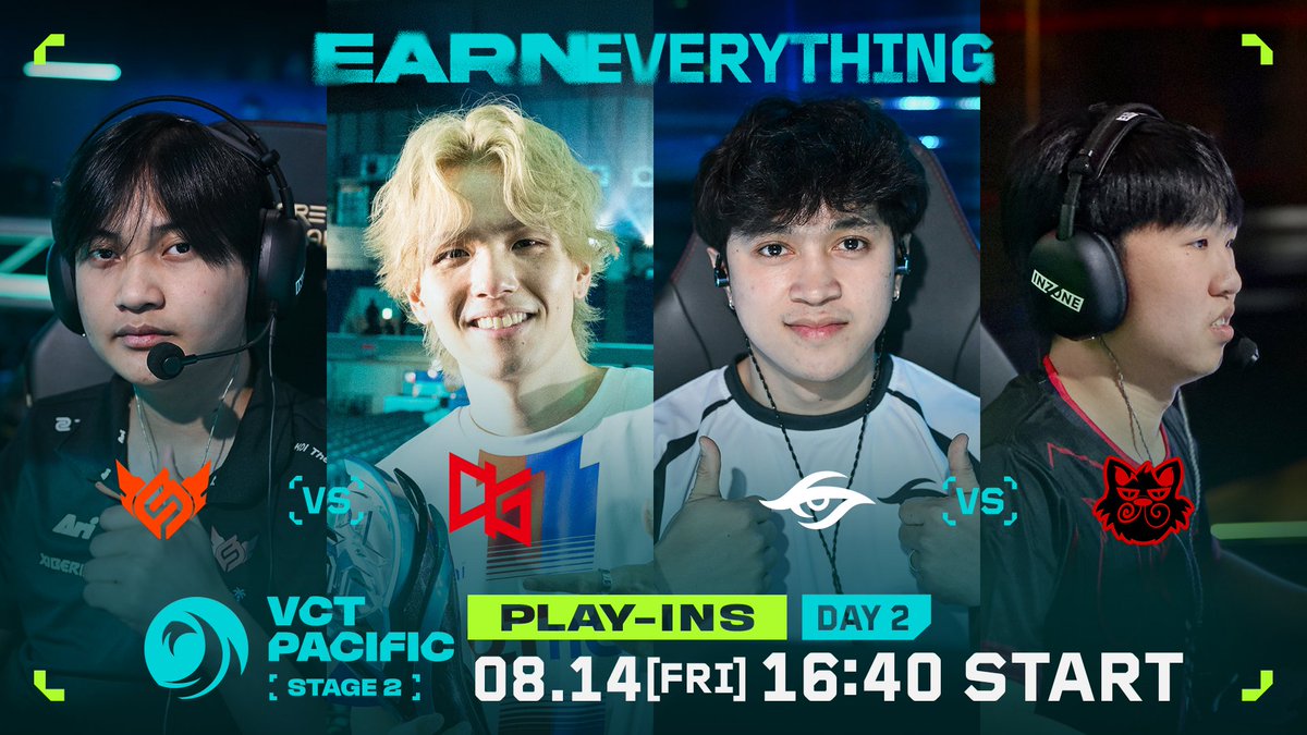 valesports_jp's tweet photo. #VCT 
#VCTPacific 2026 STAGE 2 Play-Ins DAY 2
8/14(金) - 16:40 START👊

⚔️Match 1
@fullsense_gg vs @QT_DIG 

⚔️Match 2
@teamsecret vs @XiptoEsports 

🎙️キャスター
河野海樹 / @akxm_fps 
TORANECO / @toraneco617 https://t.co/eXUO7MPZbY