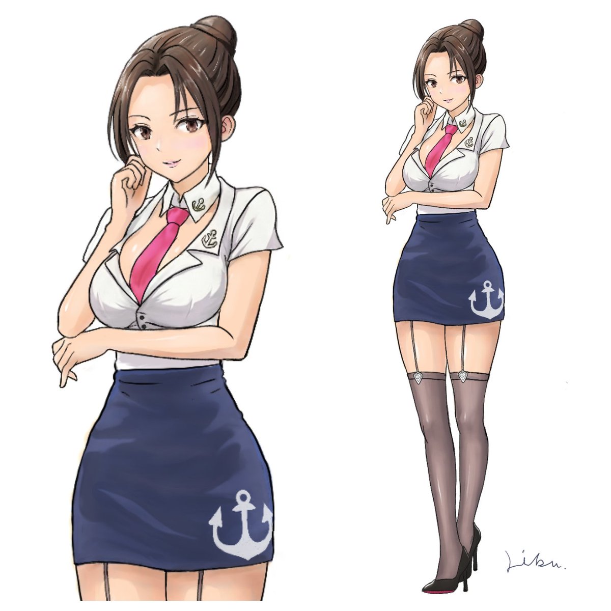 Libuiro's tweet photo. 艦これにでてきそうな女の子描きました。雨は大丈夫ですか？お気をつけください。
#艦これ #イラスト #美少女  #練習 https://t.co/0Sno5eTgLd