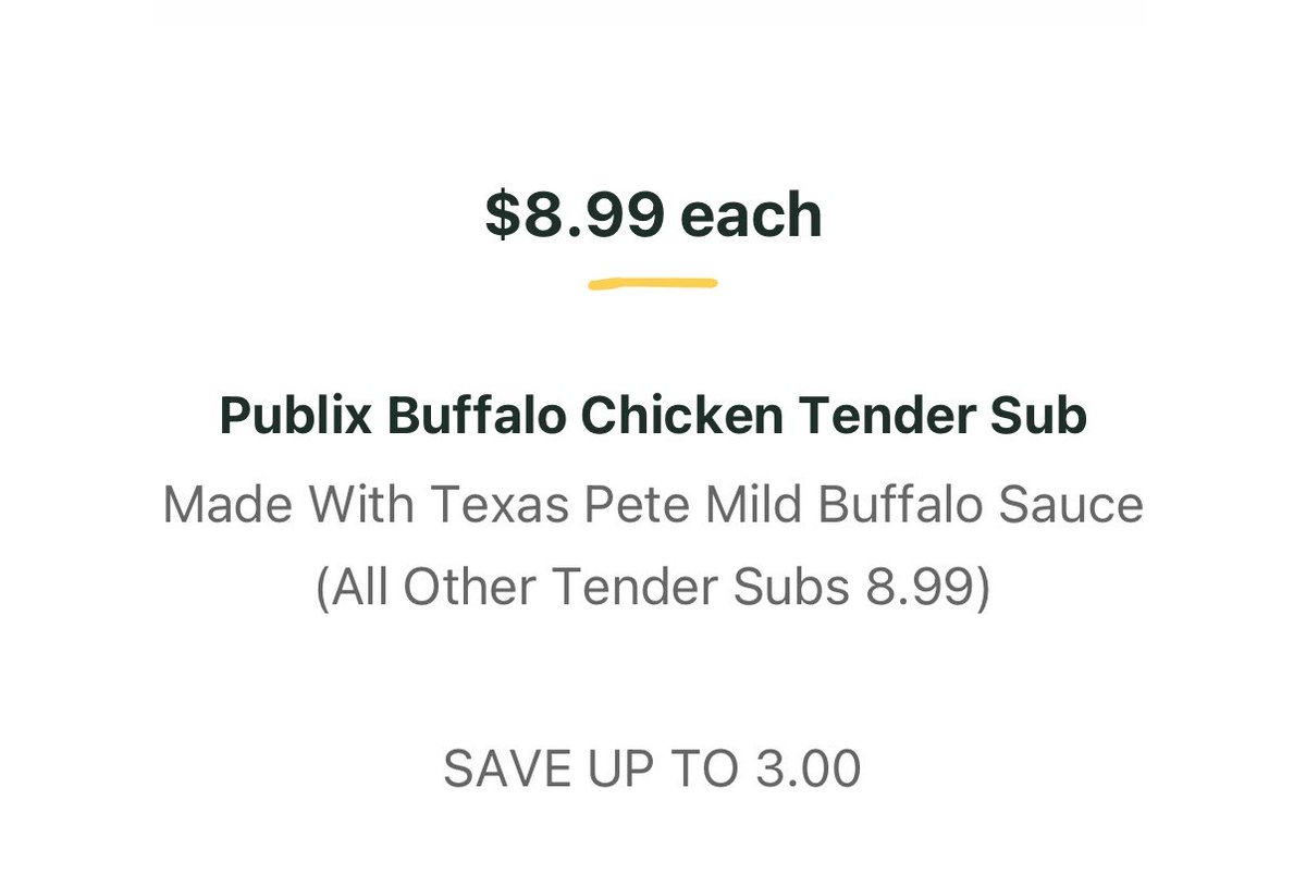 PubSubs_on_sale's tweet photo. 🚨 Yes!

Publix Chicken Tender subs are $8.99 (8/13-8/19). https://t.co/IkjvQ1UUgr