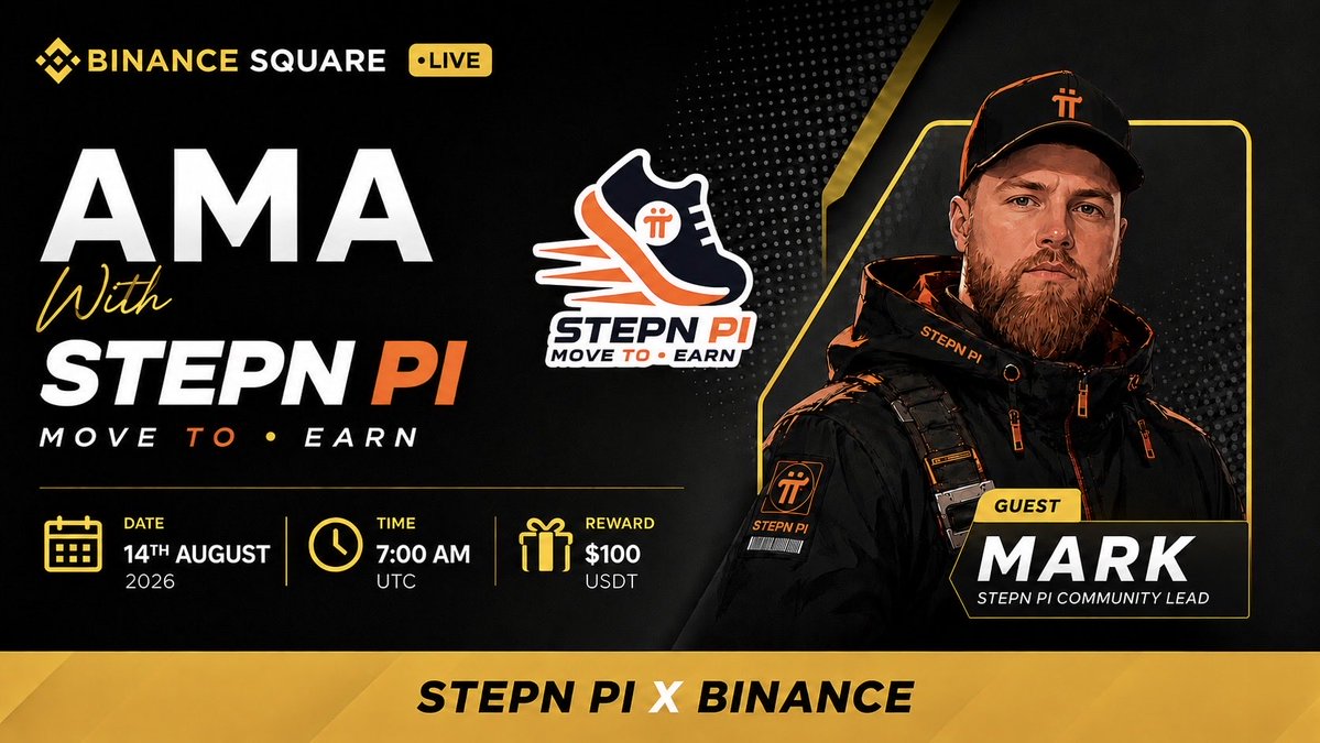 STEPN_PI's tweet photo. 📢 AMA ALERT — STEPN PI × BINANCE 
👉 AMA LINK: https://t.co/3tOZBaFyVG

The countdown is on! ⏳🔥
STEPN PI is coming to Binance Square LIVE for an exclusive AMA with Mark — STEPN PI Community Lead.

🎙 AMA: STEPN PI × Binance
👤 Guest: Mark — STEPN PI Community Lead
📅 Date: August 14, 2026
⏰ Time: 7:00 AM UTC
🎁 Reward Pool: $100 USDT

During the AMA, Mark will share the latest updates on STEPN PI, upcoming development plans, roadmap, ecosystem growth, and what’s next for the Move-to-Earn journey. 👟🧡

🔥 Don’t miss this important AMA!
Join early, listen to the discussion, and get ready for the next chapter of STEPN PI.

🚀 STEPN PI × BINANCE
MOVE • EARN • GROW TOGETHER

#STEPNPI #Binance #BinanceSquare #AMA #PiNetwork #MoveToEarn #Web3