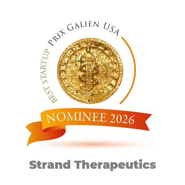 StrandTx's tweet photo. Excited to share that Strand Therapeutics has once again been nominated in the Best Startup category for the 2026 Prix Galien USA Awards by @GalienFdn recognizing innovation advancing global health.

Congratulations to our fellow nominees, and we look forward to celebrating the advancement of science together this fall.

More info here: https://t.co/RbRCDqY3pL