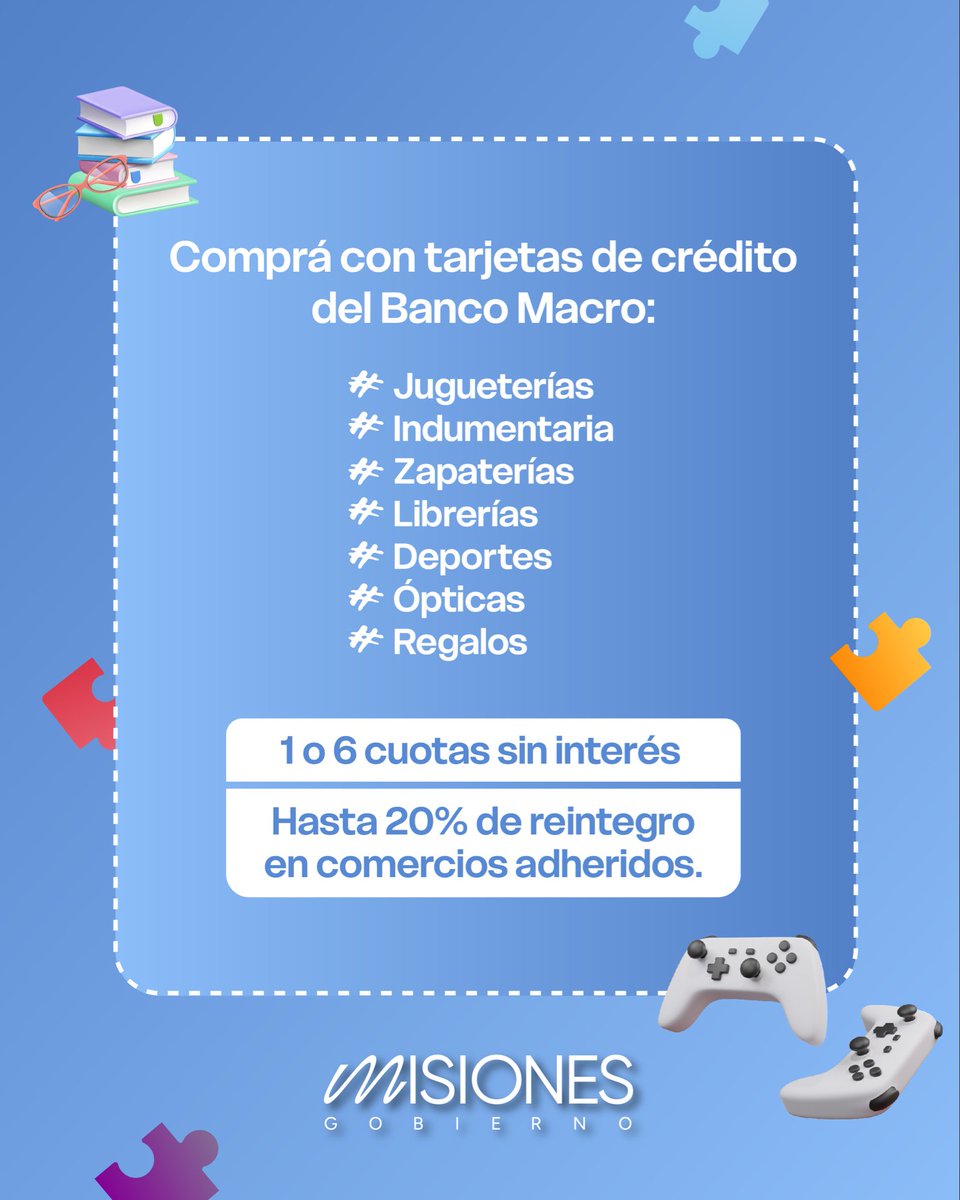 passalacquaok's tweet photo. Informo que, los días viernes 14 y sábado 15 de agosto estará vigente el programa “AHORA NIÑO” para los rubros jugueterías, indumentaria, zapaterías, librerías, artículos deportivos, ópticas y regalos, con tarjetas de crédito del Banco Macro, en cuotas sin interés y con reintegros. 🚂🧸