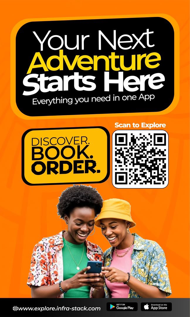 infra_stack's tweet photo. Scan and start exploring 

#ExploreApp #SmartShopping #DiscoverMore #BookWithEase #ExploreNigeria https://t.co/VfTxonLuqR