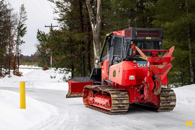 A modified wildland fire skidder.