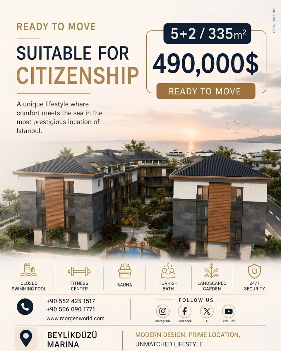 MorgenWorld's tweet photo. Modern design, prime location.
Contact MORGEN World:
🌐 https://t.co/p22i72WwyE
📞+90 552 425 1517 
 +90 506 090 1771 https://t.co/zW9APAiYn4