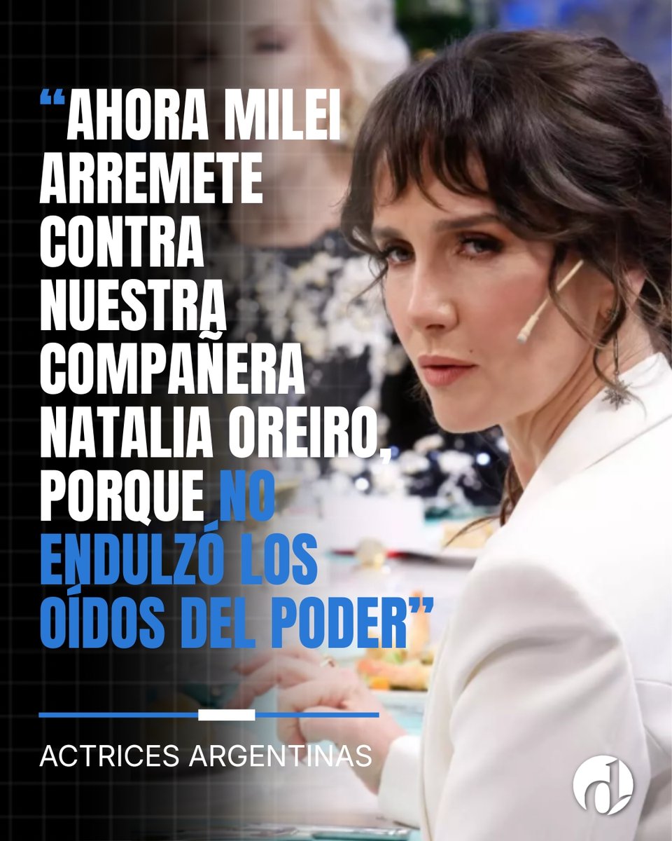 eldestapeweb's tweet photo. "Desde el poder ejecutivo solo se continúa promoviendo el odio" 💬

Actrices Argentinas salió a bancar a Natalia Oreiro tras las críticas de Javier Milei: "Reivindicamos los dichos de Natalia y nos solidarizamos con ella frente al ataque de un enemigo del pueblo" ‼️