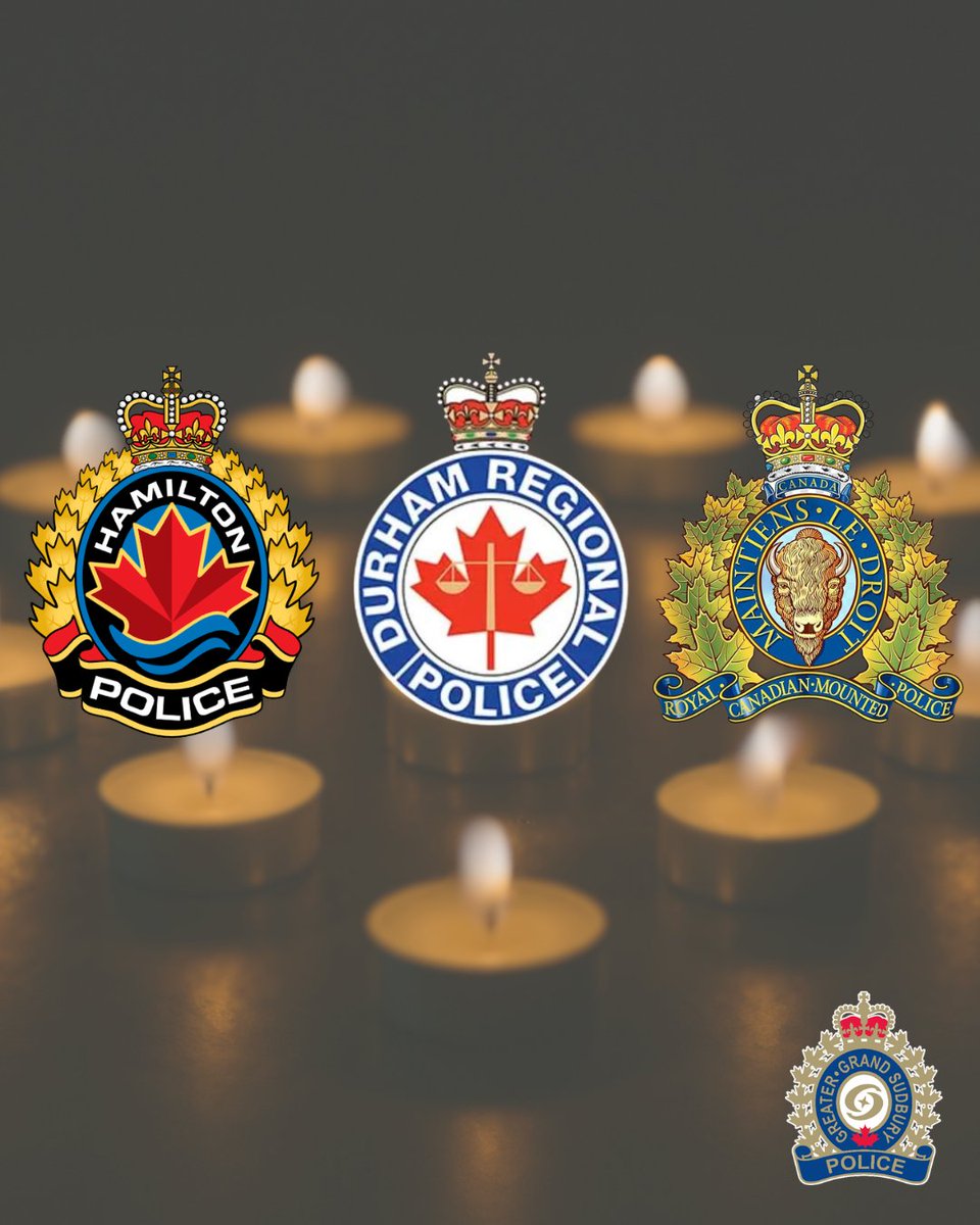 SudburyPolice's tweet photo. GSPS extends its heartfelt condolences to  @HamiltonPolice , @DRPS  and @rcmpgrcpolice  following the tragic deaths of their members. Policing communities across Canada mourn with them during this difficult time. #HeroesinLife https://t.co/2TegRT4ik1