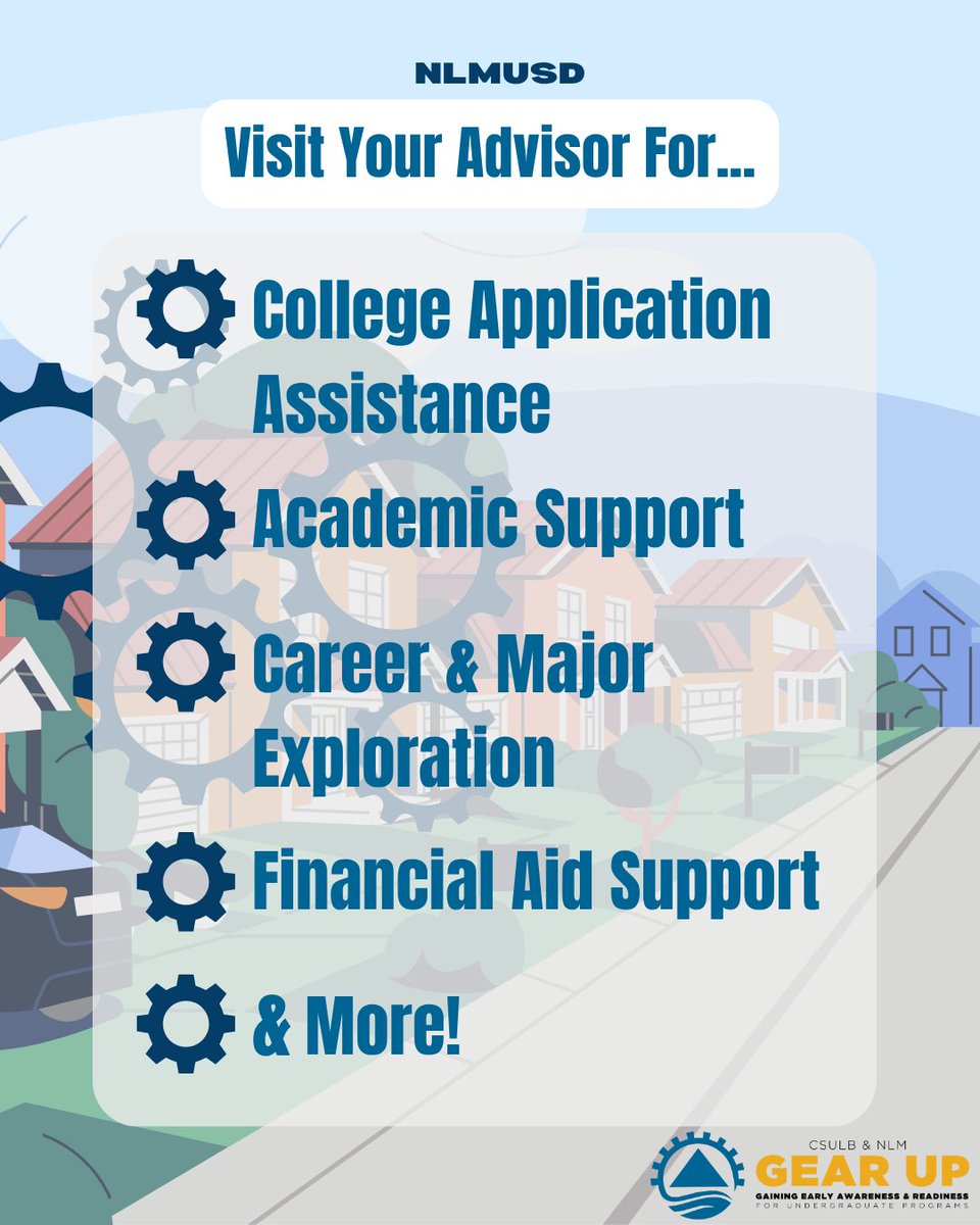 gearuplb's tweet photo. The Long Beach GEAR UP team is excited to welcome the NLMUSD students back to school! At the school sites, students can receive support from our College &amp; Career Advisors, Ms. Ruthie Mendez and Mr. Jay Yezzo-Lewis. Feel free to visit them in the GEAR UP room! https://t.co/cIoIVV5xjV