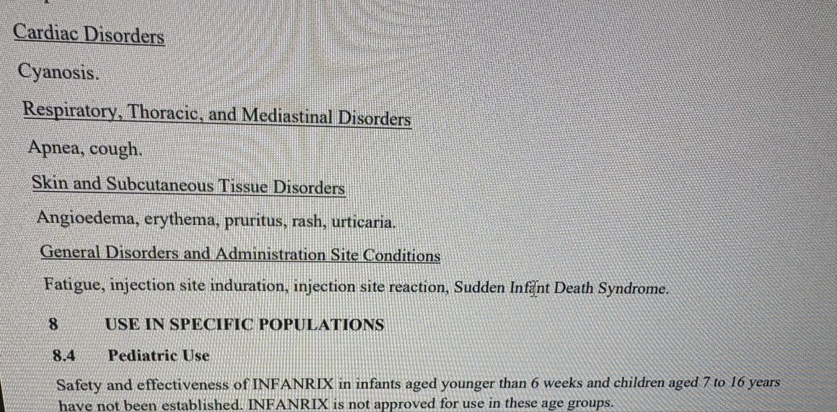 PrincipledGirl's tweet photo. @tbentley33 @janice_lowry_ @AndrewZywiecMD Somebody needs to do some research. INFANRIX has SIDS listed on its insert. https://t.co/zw4f1iniLI