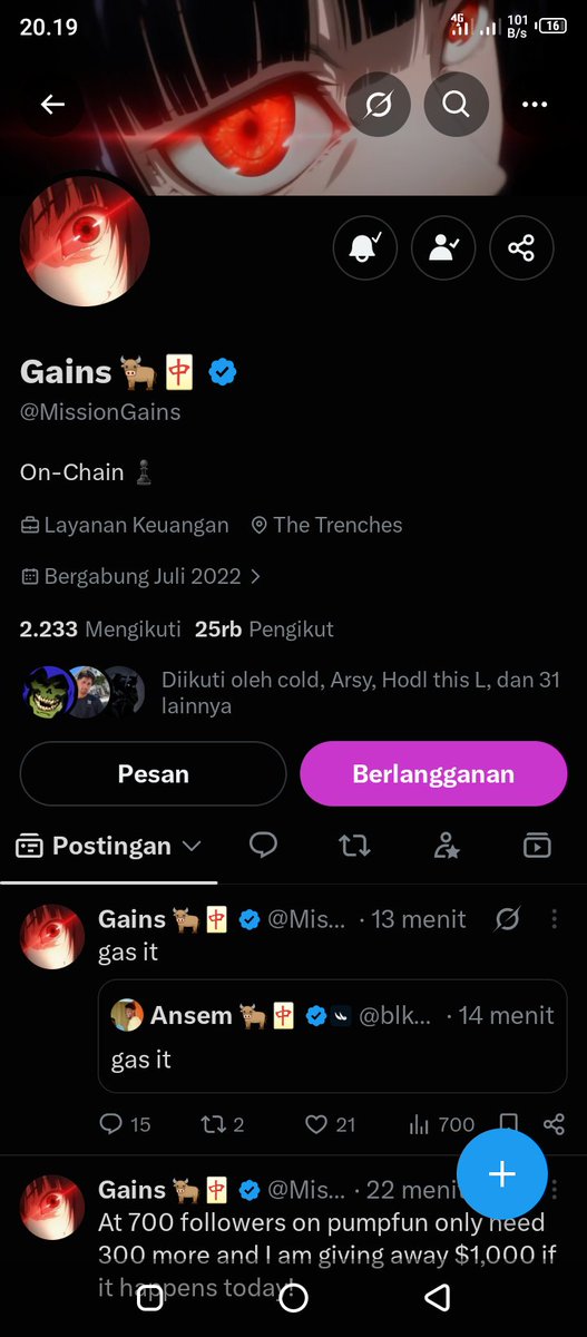 LuckyDropX1's tweet photo. @MissionGains Following with Notis on 🔔 

(Proof) Thanks you. https://t.co/C41lj01Ajx