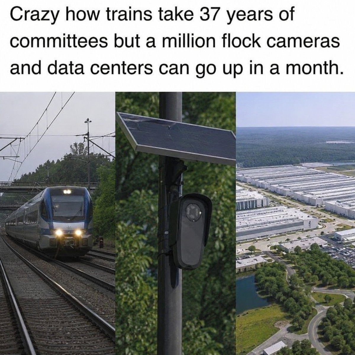 JasonBassler1's tweet photo. Public transit: “Maybe by 2050.”
Mass surveillance: “Installed last Tuesday.”

Surveillance first. People last. https://t.co/i8nTu0Nhks