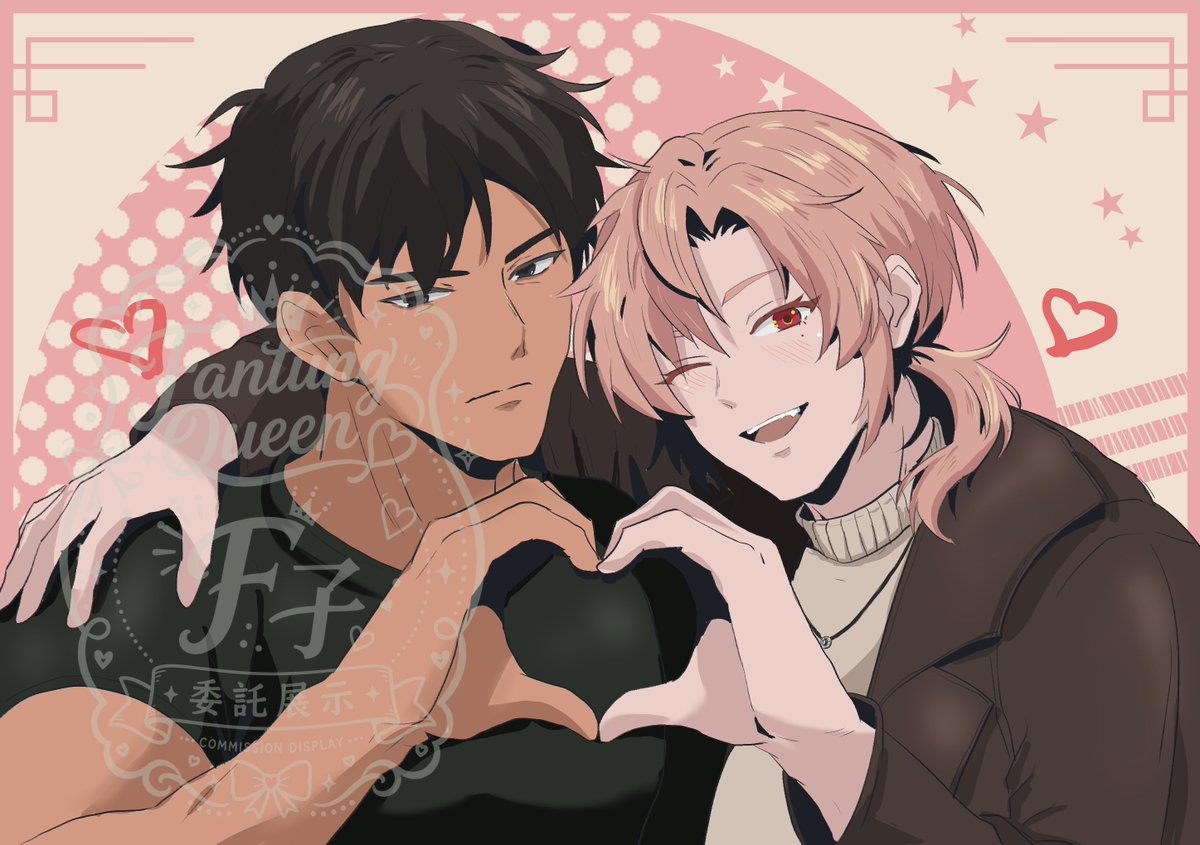 FantungQueen's tweet photo. A self-ship piece I drew for my friend! 🫶💕
I had so much fun drawing these two together, especially their matching heart pose!
#SelfShip #Yume #OCxCanon #AnimeArt https://t.co/IUDBeygffa