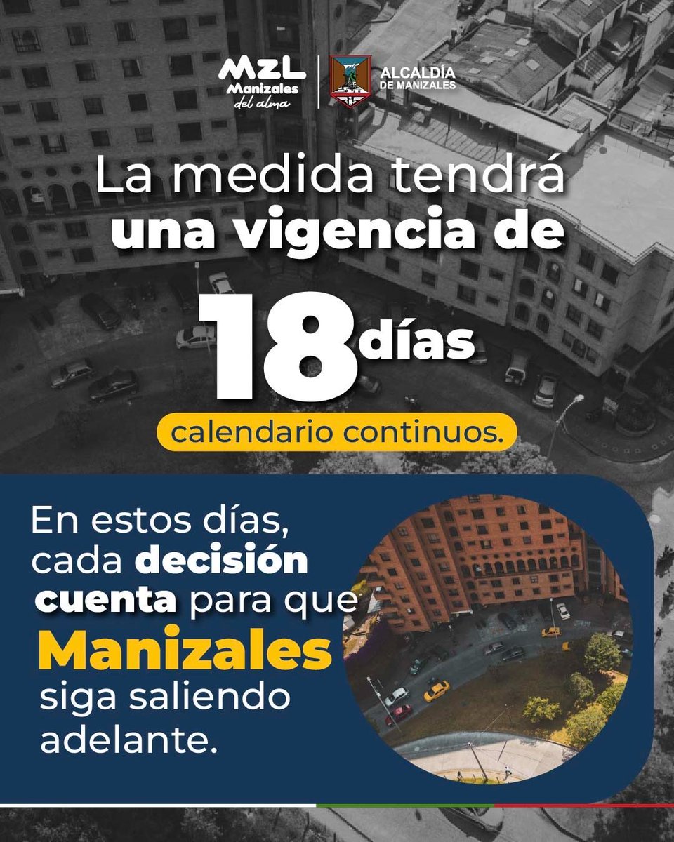 CiudadManizales's tweet photo. 🚨 PICO Y PLACA TEMPORAL POR LA EMERGENCIA

Desde este viernes 14 de agosto y hasta el lunes 31 de agosto, Manizales tendrá una medida temporal de pico y placa para vehículos particulares, de 5:00 a. m. a 10:00 p. m. (incluidos los eléctricos e híbridos).

Toda la información 👇🏼 https://t.co/i7eusRXAt6