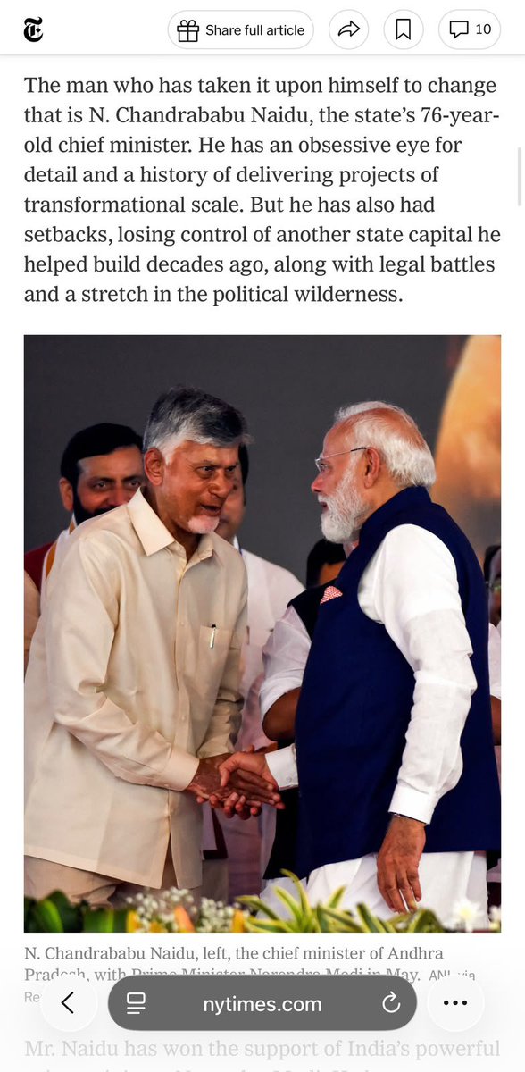 ncbn's tweet photo. Our ambition for Amaravati is not merely to build a great capital, but to set a new benchmark for livability in India. A city that is green, efficient, inclusive and designed around the quality of everyday life. A city that proves world-class urban living is not a distant ideal - India can build it, and Amaravati will show how.

Pleased to see this vision featured in The New York Times. Our goal is ambitious, but it is achievable. Amaravati must become an example for the nation.

https://t.co/vEvRAFDSr8

@nytimes