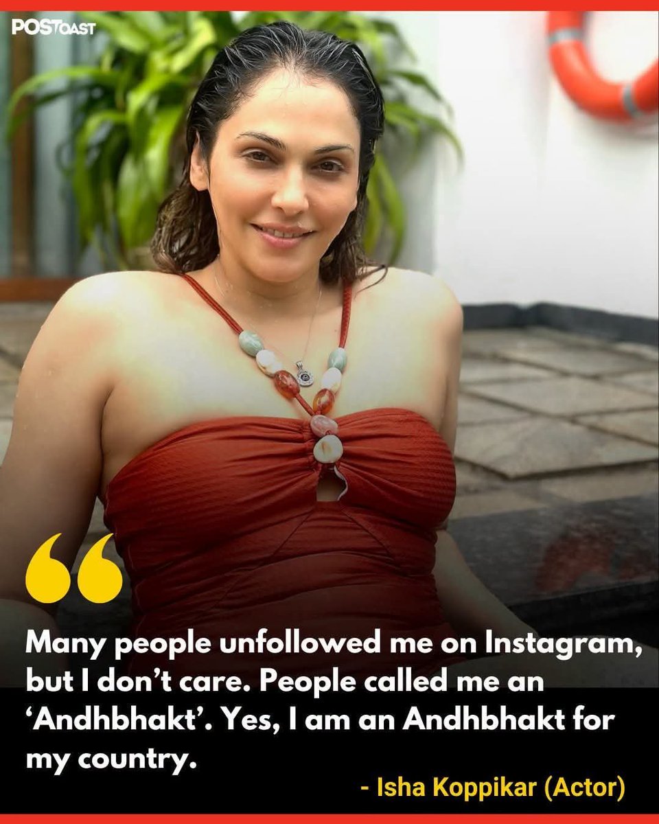 BS_Prasad's tweet photo. I Stand with Isha Koppikar and her views. There is nothing wrong with her views which shows her feelings for the country. As far as the term "Andhbhakt" used for those who support BJP and Modi ji I too stand with them. https://t.co/hvuOFpyUDW