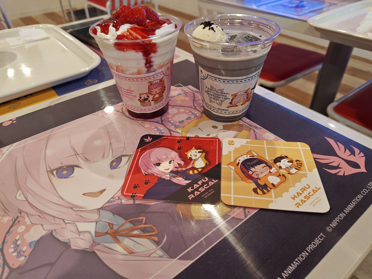 HozkiFerrari's tweet photo. 神椿市建設中。×ラスカル 
〜E-DINER コラボカフェ〜
空間全てが推しという贅沢♪色々コラボしてくれてありがとう！やはりどちらのKAFUちゃんも良い
#神椿市建設中　#ラスカル https://t.co/zNFYzjJTEG