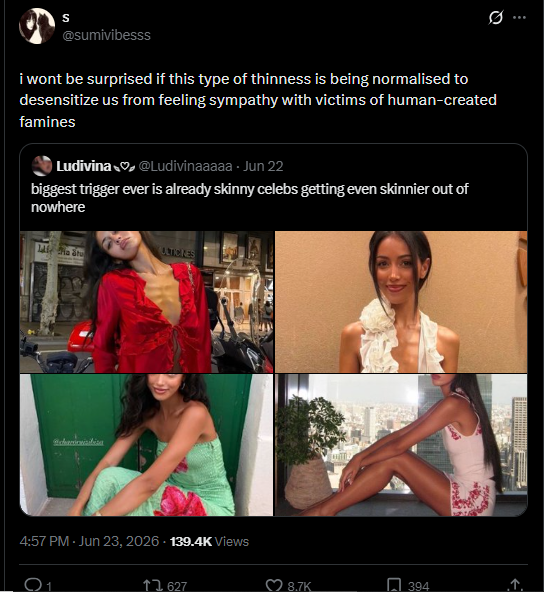sumivibesss's tweet photo. i said this once but this type of thinness is being normalised on purpose ever since the gen0cid ein gaza https://t.co/btptrjZPcJ