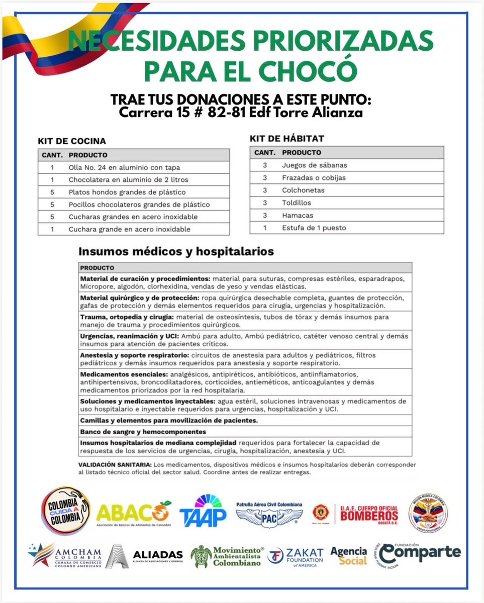 Laura_Herrera's tweet photo. Hola! Estamos recibiendo estas donaciones en la Carrera 15 # 82-81. Nos ayudan a difundir? 

Necesitamos con urgencia montar estos kits y enviarlos a el Chocó 🙏🏻🙏🏻🙏🏻🙏🏻 https://t.co/k1AcOdyPZv