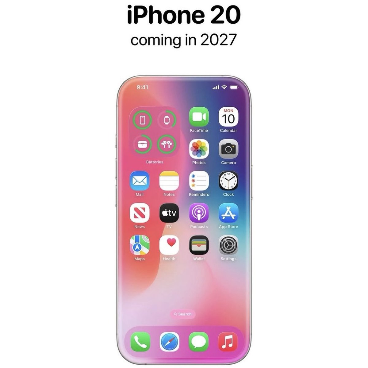 Kulturlesite_'s tweet photo. 🚨📲 BONNE NOUVELLE 

L’IPHONE 20 entièrement en verre serait TOUJOURS PRÉVU par APPLE !! 

🗓️ 2027 https://t.co/b10JG7r77N