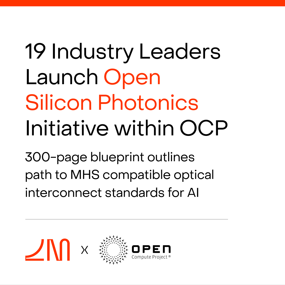 LightmatterCo's tweet photo. 19 industry leaders and innovators. A blueprint for the photonic future of AI.

A new @OpenComputePrj (OCP) workstream has been launched to build a shared reference architecture for photonic interconnects, turning CPO from concept into hyperscale reality. The blueprint is laid out in the whitepaper, “Architecture Vision: Open Silicon Photonics for AI Systems.”

Lightmatter is proud to have played a lead role in organizing this coalition and grateful to every member for the expertise and commitment they've brought to this work. Read more: https://t.co/2qPNpEBWaG