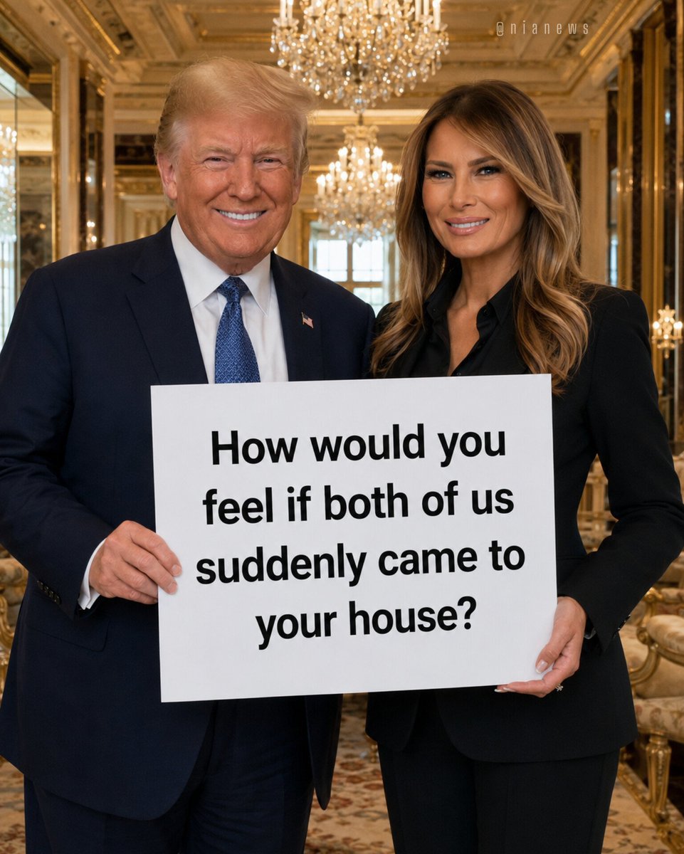0ivankaTrump1's tweet photo. If Donald Trump 🇺🇸 and Melania Trump🚀 unexpectedly showed up at your front door, what would your reaction be?

🅰️ Welcome them! 🤝
🅱️ Be shocked! 😲
🅲️ Take a selfie! 📸
🅳️ Close the door! 🚪

Be honest! https://t.co/VeL4NkCEwJ