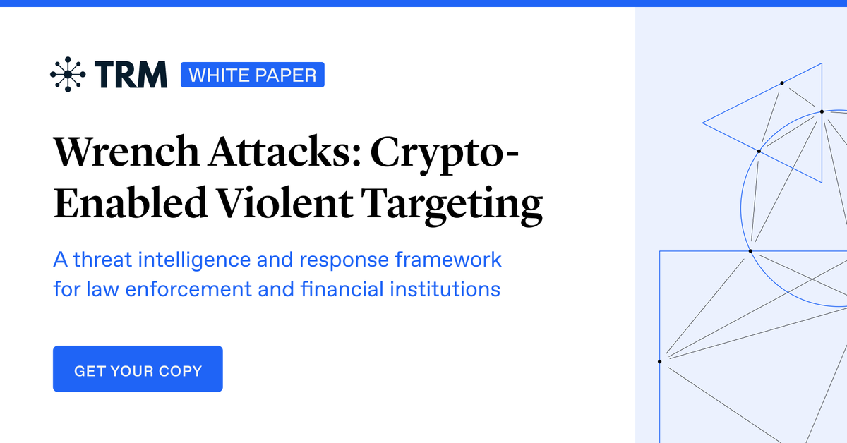 trmlabs's tweet photo. Wrench attacks — violence used to steal crypto assets — are on the rise. @metpoliceuk recorded 17 cases in London in 2024, averaging GBP 660,000 lost each, with kidnapping making up 59% of offenses. Global cases roughly doubled in 2025, to about 70.

Our new white paper, co-authored with the Metropolitan Police takes a closer look at the mechanics of wrench attacks, laundering patterns, and a coordinated response model for law enforcement and exchanges.

Read it here 👉 https://t.co/Edhzw9dfk7